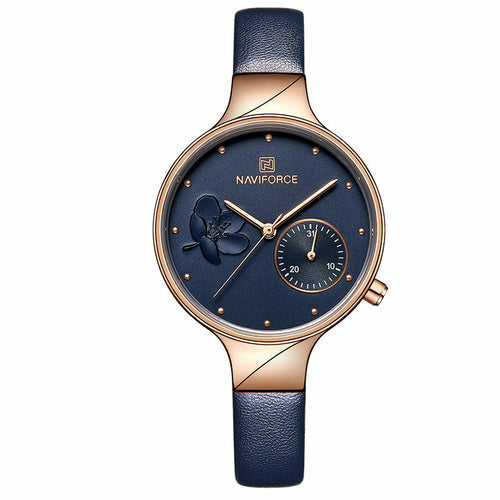 Waterproof Quartz Watch With PU Strap For Women