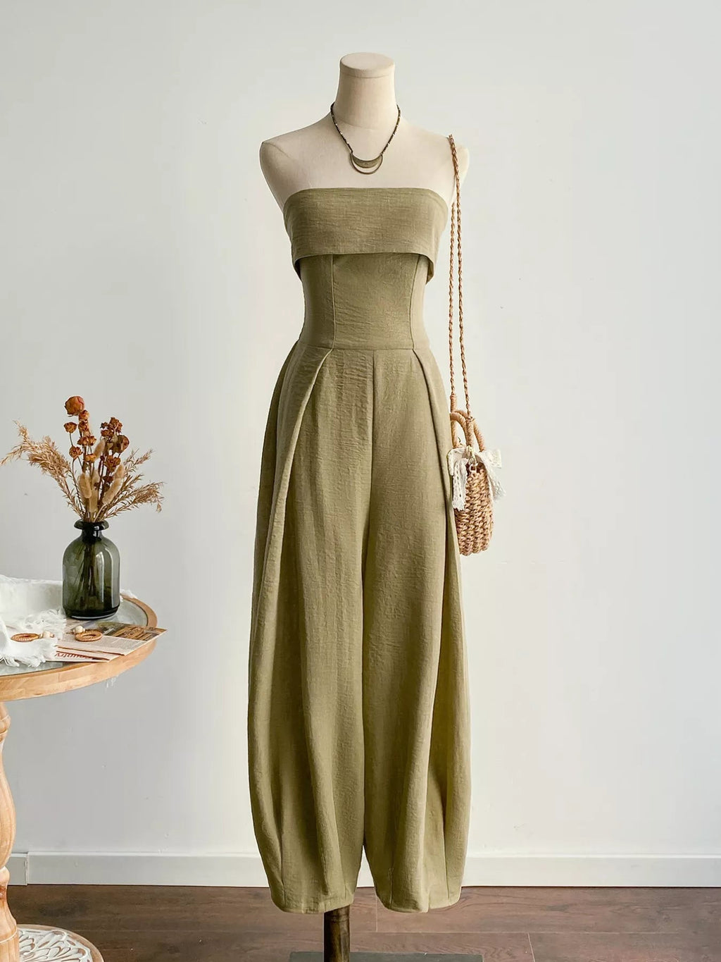 Wide Leg Tube Jumpsuit