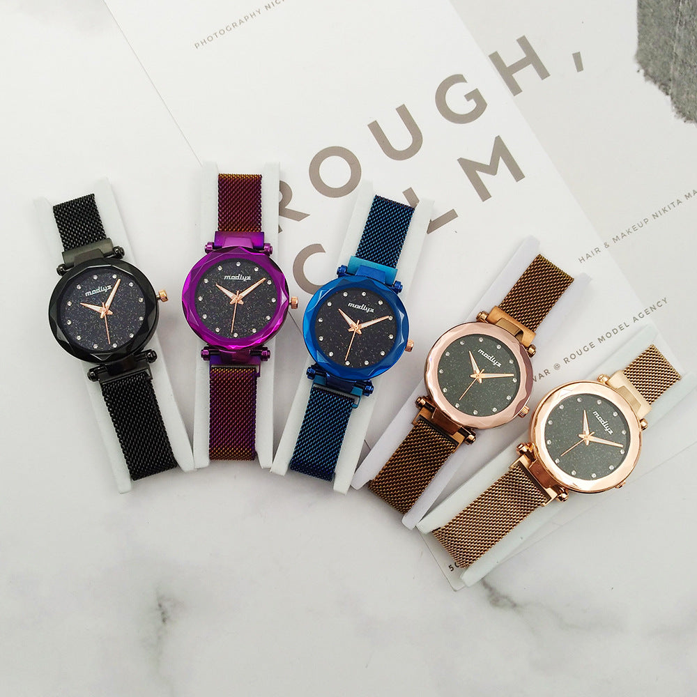 Stylish Women Starry Skies Watch Bracelet watch with gift box