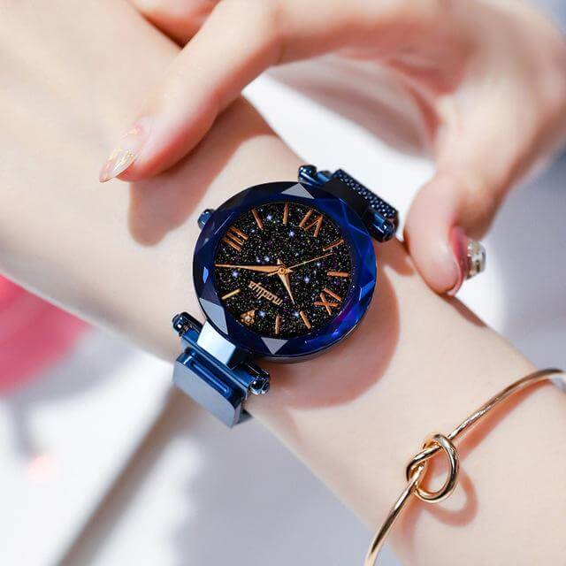 Stylish Women Starry Skies Watch Bracelet watch with gift box