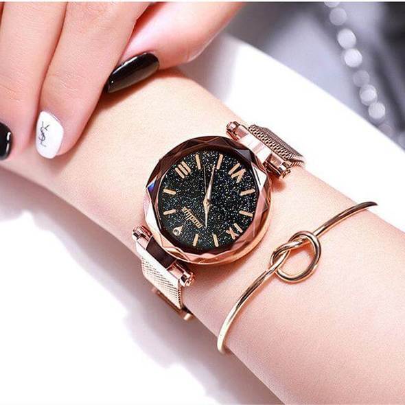 Stylish Women Starry Skies Watch Bracelet watch with gift box