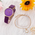2pcs Women's Watches Set Female Clock Luxury Brand Design Women