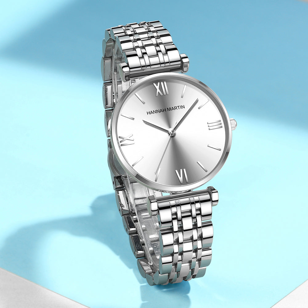 Simple Fashion Stainless Steel Women Watch Rose Gold Elegent Japan