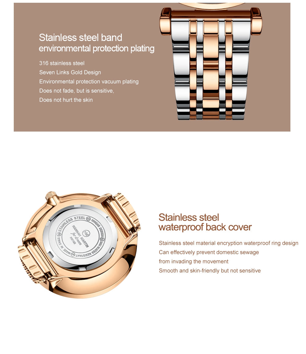 Simple Fashion Stainless Steel Women Watch Rose Gold Elegent Japan