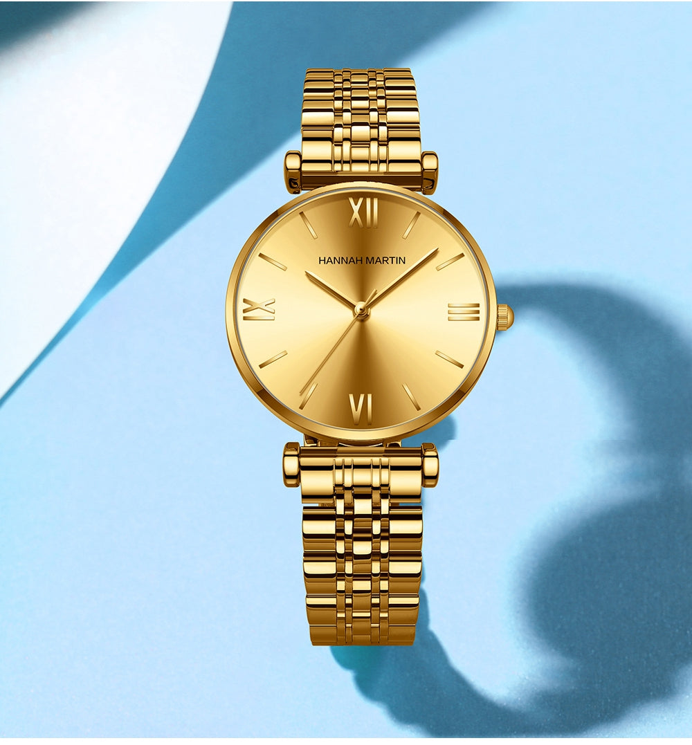 Simple Fashion Stainless Steel Women Watch Rose Gold Elegent Japan