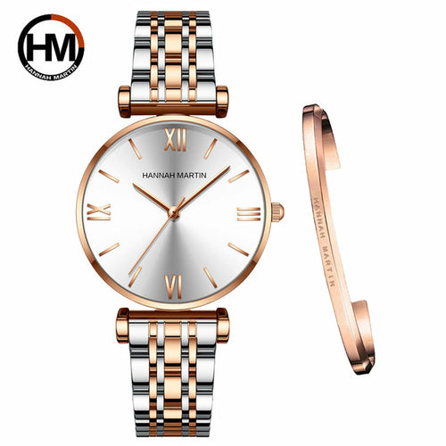 Simple Fashion Stainless Steel Women Watch Rose Gold Elegent Japan