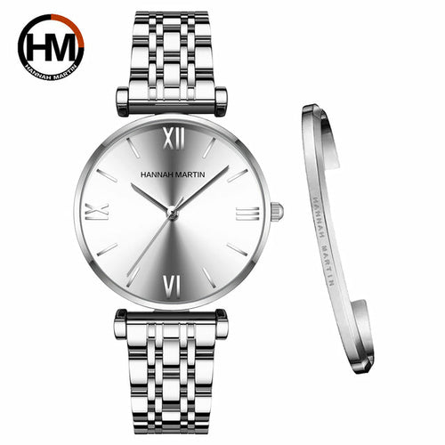 Simple Fashion Stainless Steel Women Watch Rose Gold Elegent Japan